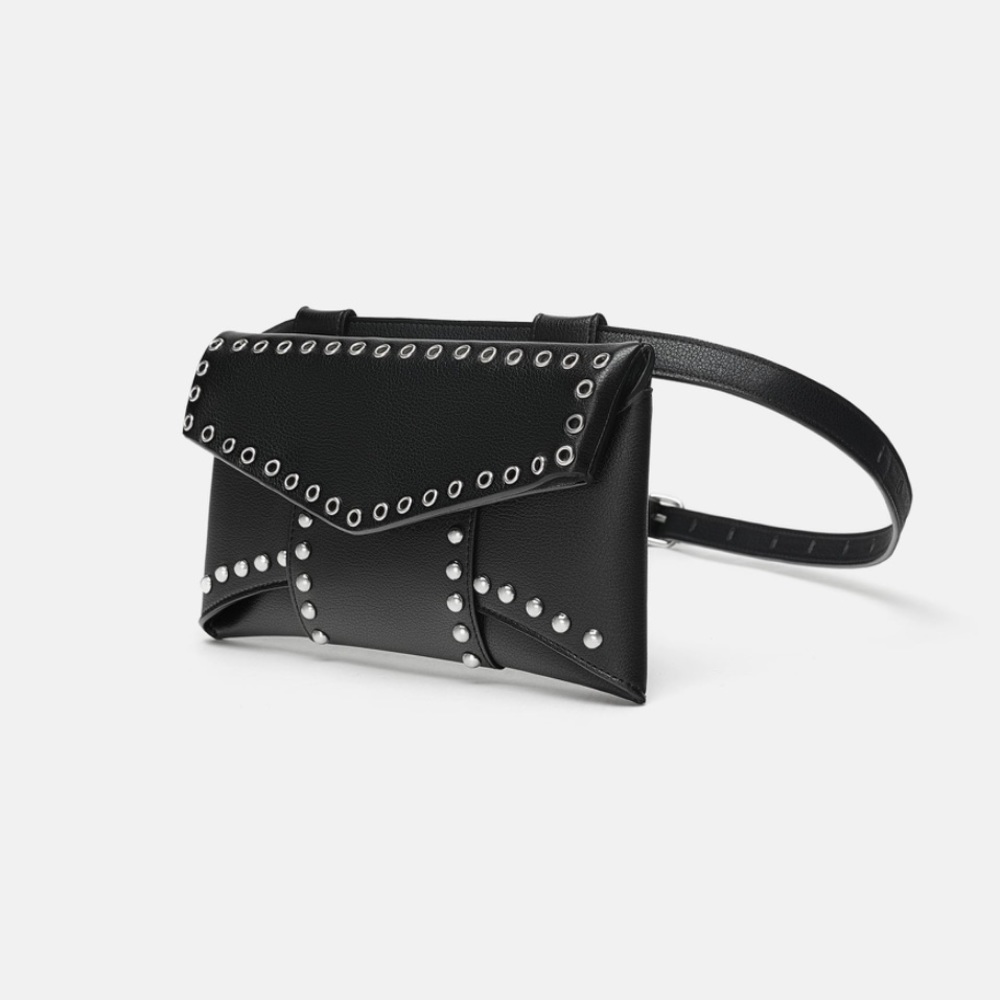 Black Studded Belt Bag